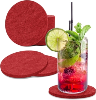 wortek Getränkeuntersetzer Filz-Untersetzer Rund für Gläser 8er Tischset, Zubehör für Tisch & Gläser, Set, 8-tlg, cm