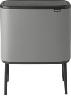 Brabantia 'Bo Touch Bin' Mülleimer, Stahl, 33 (3x11) Liter, Mineral Concrete Grey