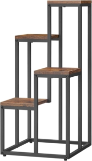 Home Collective Regal Blumentopfregal Ideal für Wohnzimmer, Schlafzimmer, Flur, oder Büro, maximallast pro regal 5kg Blumenständer, mit Stahlrahmen für Stabilität Selbstmontage Ideal für Wohnzimmer, Schlafzimmer, Flur, oder Büro, 4 Ebene in Rustikal mi...