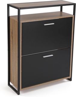 VERSA Schuhregal 2 Schubladen Abmessungen (H x L x B) 85 x 63,2 x 23,5 cm, Farbe Schwarz