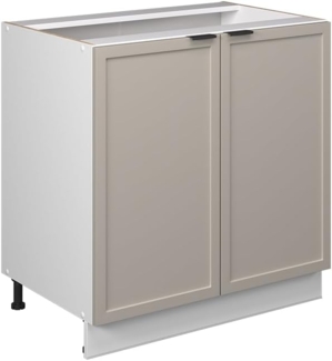 Vicco Spülenunterschrank GrauBeige 80 cm mit Regal, ohne Arbeitsplatte, Fame-Line