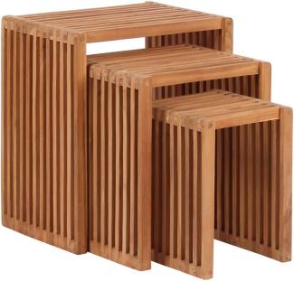 Beistelltisch 3er-Set Teak