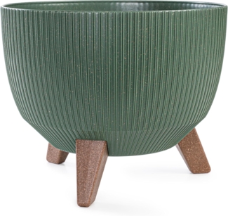 KONZEPT Blumentopf Pflanzschale 24/29cm Blumentopf mit Füßen, mit Wasserabfluss-Einsatz, wetterfest & UV-beständig, Übertopf für Innen & Außen