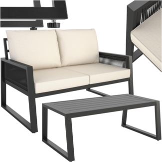 tectake Gartenlounge-Set Captive, (Set, 2-tlg), Extra dicke und große Sitzpolster und Rückenkissen
