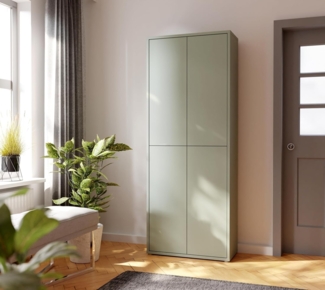 Schuhschrank >Alanna< in Salbei - 74,5x191,9x34,9cm (BxHxT)