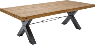 riess-ambiente Esstisch THOR 200cm vintage braun / schwarz (Einzelartikel, 1-St), recyceltes Pinie-Massivholz · Metall · X-Gestell · Industrial Design