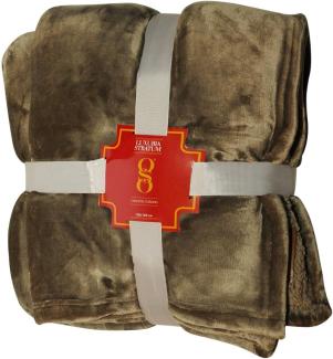 MiaSuite I Sogni italiani Winterdecke aus antiallergenem Fleece, 130 x 160 cm, Samt-Effekt, Elegantes Design, weich, maschinenwaschbar, Oliv