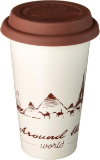 De'Longhi Hot Coffee Travel Mug Thermo-Becher, keramik, Globetrotter-Design