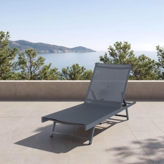 Sonnenliege Baragiano 197x64x30 cm Dunkelgrau [casa. pro]