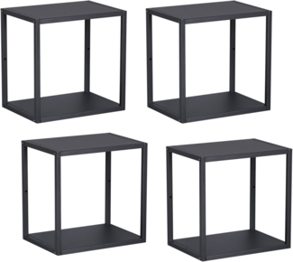 Wandregal Nostened 4er Set Schwarz [en. casa]
