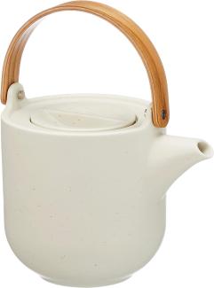 ASA Selection coppatea Teekanne mit Holzgriff sencha, Kanne, Porzellan, Weiß matt, 1 L, 19370193