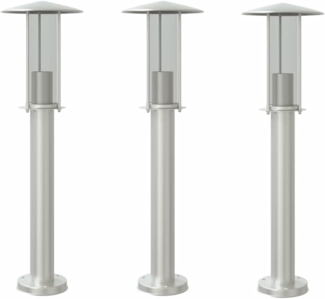 vidaXL Wegeleuchten 3 Stk. Silbern 60 cm Edelstahl 4006350