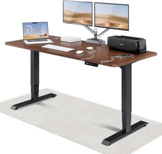 Höhenverstellbarer Schreibtisch - Höhenverstellbar Elektrisch mit Flüsterleisem Dual-Motor & Touchscreen - Hohe Tragfähigkeit - Stehtisch von Desktronic, Schwarz + Nussbaum, 180x80 cm