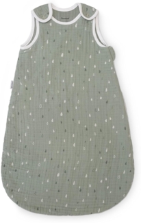 Ehrenkind Babyschlafsack Sommer 0.5 TOG, Rund aus Musselin (100 % Bio-Musselin, ohne Wattierung, leicht & atmungsaktiv, Jade Tropfen), ideal für warme Nächte