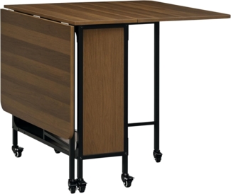 HOMCOM Klapptisch Esszimmertisch für 6 Personen, mit Ablage, für kleine Räume (Küchentisch, 1-St, Esstisch), für Wohnzimmer, Braun