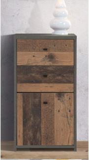 Kommode >Burg< in Betonoptik Dunkelgrau - 40.3x77.5x29.6cm (BxHxT)