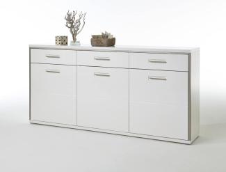 Sideboard Travis 1 weiß Hochglanz 184x89x45 cm Anrichte Wohnzimmer