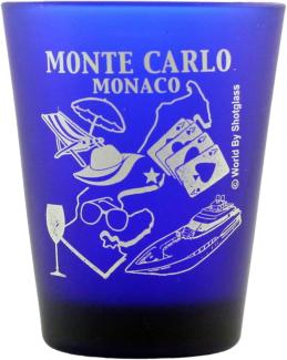 Monte Carlo Monaco Cobalt Blue Shot Glass by World By Shotglass