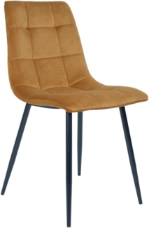 Lebenswohnart 'LEIRIA' Polsterstuhl, 2er Set, Samt, Senfgelb