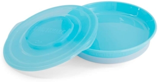 Twistshake-Platte | Babyteller mit luftdichtem Deckel | BPA-freier Baby-Entwöhnungsteller | Essenstrainingsteller | Lernteller für Kinder | 6m+ Baby-Futterteller | Neugeborenen-Essentials | Blau