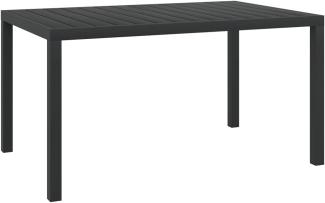 vidaXL Gartentisch Schwarz 150x90x74 cm Aluminium und WPC 42791