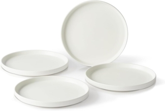 JIWOO Geschirr-Set 12tlg Matte Essteller,Flache Teller,Dessertteller,Müslischüssel (4-tlg), 4 Personen, Keramik, für 4 Personen