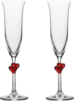 Stölzle Lausitz L'AMOUR Champagnerkelch rot 2er Set - A