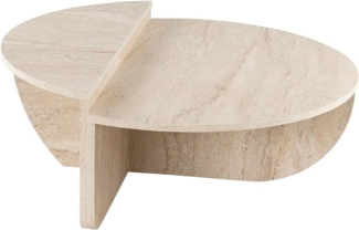 Vente-unique - Couchtisch 2-teilig - Travertin-Optik - Beige- ALOEVA