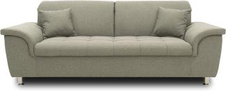 DOMO Collection Sofa Franzi, Sitzer Couch, 2,5er Garnitur mit Nackenfunktion, Polstergarnitur, grau-braun, 210x105x81 cm