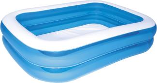 Bestway 12819 Aufblasbarer Schwimmbecken, blau, rechteckig, Deluxe, 211 x 132 x 46 cm