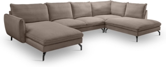 Ecksofa (B/H/T: 361x87x202 cm) in Braun-beige