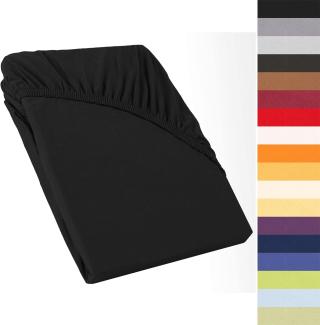 CelinaTex Perla Boxspringbett Wasserbett Topper Spannbettlaken 120x200-130x200 cm schwarz Jersey Mako Baumwolle 160g/qm Bettlaken Laken