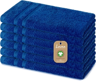 Lavea Gästehandtuch Bali, 30x50cm aus 100% Bio-Baumwolle, einzigartig weiche Gästetücher mit Aufhänger (Set, 6-St), hochwertiges und nachhaltiges Premium Gästetuch – saugstarke Faser