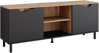 Lowboard Marelle Anthrazit/Artisan 150 x 60 cm mit 2 Türen Vicco