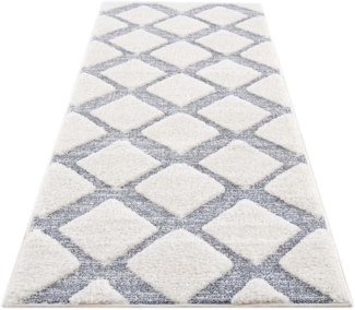 Carpet City Hochflor-Läufer Focus 4497, rechteckig, Höhe: 20 mm, besonders weich, Rauten-Optik, 3D-Effekt