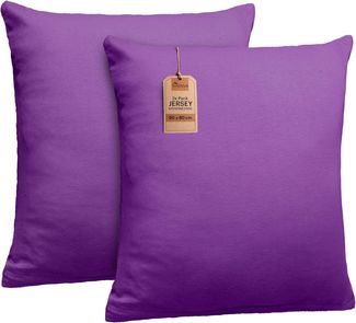 NatureMark 2er Pack Jersey Kissenbezug Kissenhülle Kissenbezüge Seitenschläferkissen Nackenkissen viele Größen und Farben ÖKO-TEX (80x80 cm, Lila)