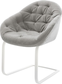 Freischwinger Gaio-Flex Strukturstoff Soft Grau Freischwinger flach Weiß