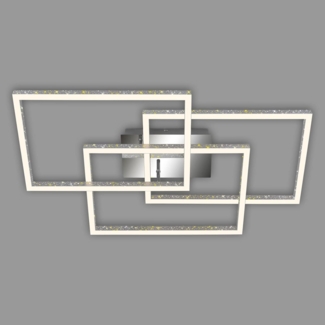Briloner Leuchten LED Deckenleuchte 3752-019, Dimmfunktion, LED fest integriert, 2700K - Extra-Warmweiß, Glitzereffekt, Memory, schwenkbar, Stufenweise dimmbar