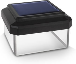 GreenBlue LED Gartenleuchte Solarmastleuchte für Zaun Outdoor geeignet, LED fest integriert, Warmweiß, solarbetriebene LED Gartenlampe für Garten und Zaun wetterfest