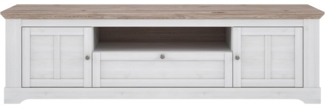 FORTE Iloppa TV-Unterschrank, Holzwerkstoff, Grau/Weiß, 204,7 x 59,1 x 55 cm