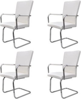 vidaXL Freischwinger 4 Stk. Weiß Kunstleder [270163]