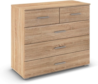 rauch Kommode FLEXX, 5 Schubkästen, Eiche Sonoma, 93 x 81 x 42 cm