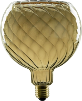 SLV LED Floating Globe 150 twisted, LED-Leuchtmittel, smokey grey, E27, PHASE, 6W, 1900K - LED Lampen Sockel E27