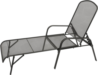 DEGAMO Gartenliege CLASSIC, verstellbar, Streckmetall anthrazit, mit Armlehnen
