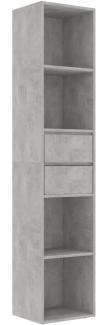 vidaXL Bücherregal Betongrau 36x30x171 cm Holzwerkstoff 802871