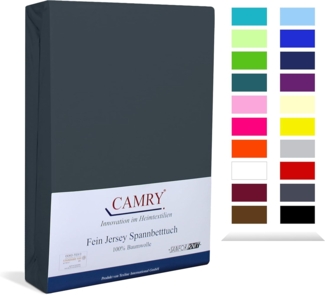 Camry Spannbettlaken CLASSIC, Jersey Baumwolle, Gummizug: rundum, viele Farben, alle Matratzenhöhen, Bettlaken, Spannbetttuch