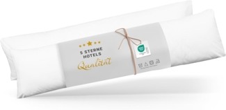 ZOLLNER Seitenschläferkissenbezug, (2 Stück), 40x200 cm, 50% Polyester, 50% Baumwolle, vom Hotelwäschespezalisten