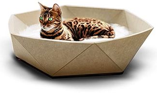 Canadian Cat Company Tierbett Katzenbett Zoey aus Filz, braun/beige, Filzkorb, Haustierbett für Katzen, ca. 65 x 65 x 16 cm