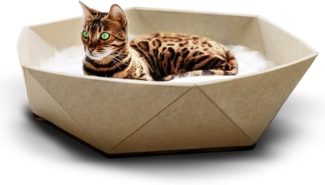 Canadian Cat Company Tierbett Katzenbett Zoey aus Filz, braun/beige, Filzkorb, Haustierbett für Katzen, ca. 65 x 65 x 16 cm