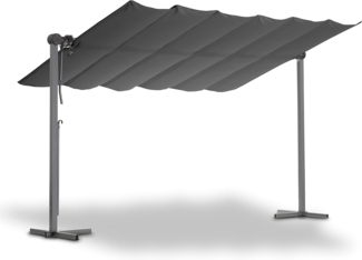 Leco faltbares Sonnendach, Standmarkise "Waved", anthrazit, 4 x 2,5 x 2,20 m (L x B x H)